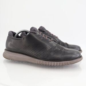 Cole Haan Men's Zerogrand Sneaker Size 11 Laser Wingtip Gray Oxford Leather Shoe